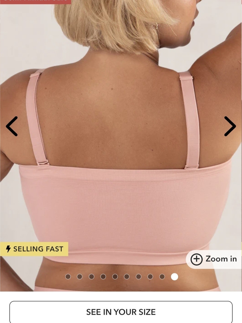 Shapermint Convertible Strapless Bandeau Bra - Dusty Rose 3XL - Picture 4 of 6